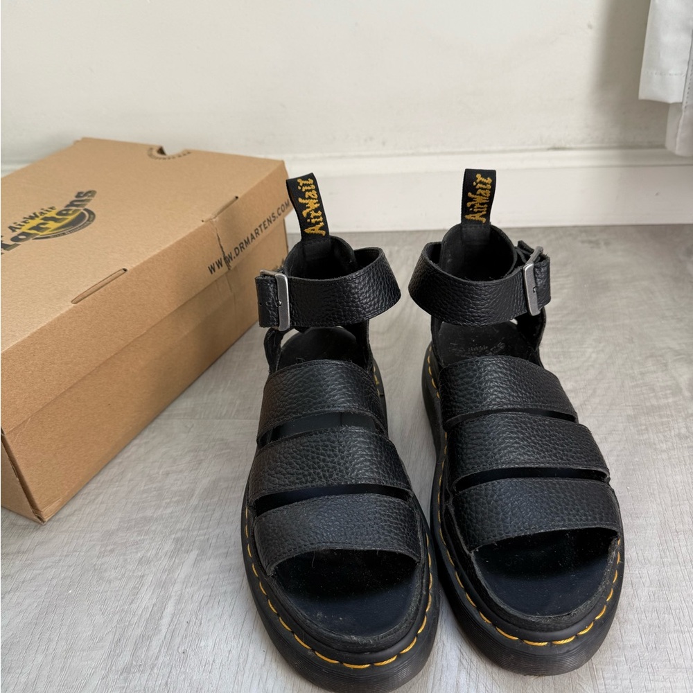 Dr. Martens Clarissa II Quad Black Leather Sandals - Picture 2 of 11